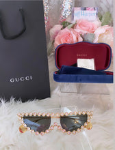 Load image into Gallery viewer, Gucci Embellished Crystal Cat Eye Sunglasses- BRAND NEW!