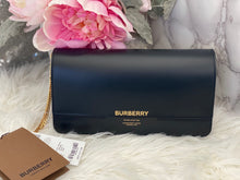Load image into Gallery viewer, Burberry Leather Grace/ Horseferry Clutch with Beautiful Gold Chain- BRAND NEW!