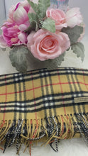 Load and play video in Gallery viewer, Burberry Vintage Icon Cashmere Check Scarf- Brand New!
