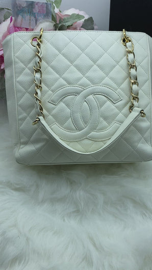 Chanel PST White Caviar Shopping Tote- Pre loved💕 – HarperHaven.Lux