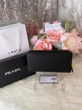 Load image into Gallery viewer, Prada Black Saffiano Leather Zip Wallet- BRAND NEW!
