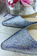 Load image into Gallery viewer, Jimmy Choo Multi Iridescent Glitter Mules/ Flats
