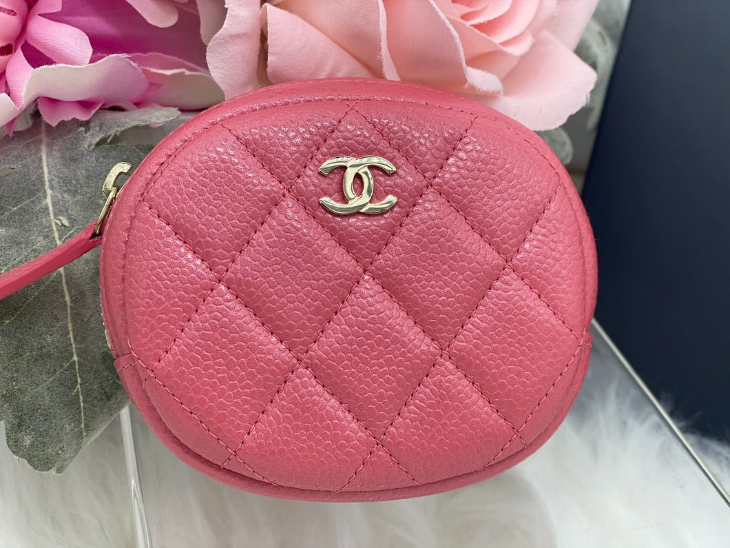 Pink Chanel Quilted Caviar Classic Coin Purse