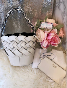 Prada Tress White Bucket Bag| Current Season-BRAND NEW!
