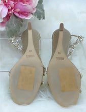 Load image into Gallery viewer, Badgley Mischka Feather Crystal Wedge Sandals
