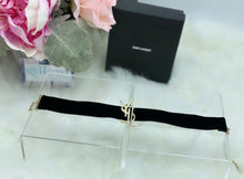 Load image into Gallery viewer, YSL Necklace Choker in Silver and Black Velvet- Pre Loved💕⠀
