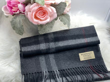 Load image into Gallery viewer, Burberry Cashmere Dark Grey Scarf- Pre loved💕
