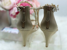 Load image into Gallery viewer, Badgley Mischka Feather Crystal Wedge Sandals
