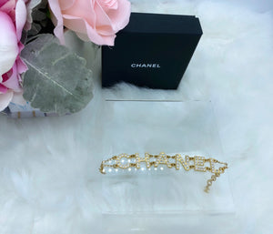 Chanel Logo Crystal Bracelet-BRAND NEW!