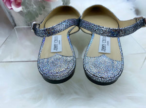 Jimmy Choo Multi Iridescent Glitter Mules/ Flats