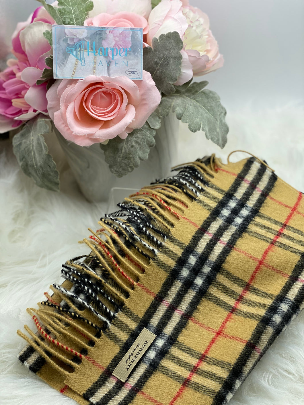 Burberry Vintage Icon Cashmere Check Scarf- Brand New!